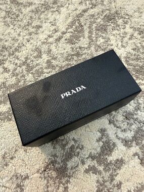Prada Black Men's Glasses Box with White Logo
